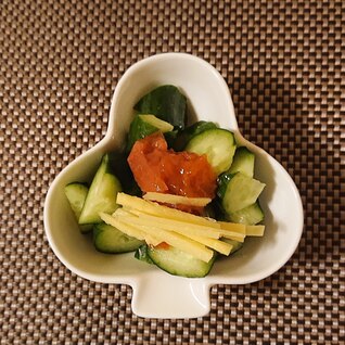 さっぱり副菜⭐きゅうりと生姜の梅和え
